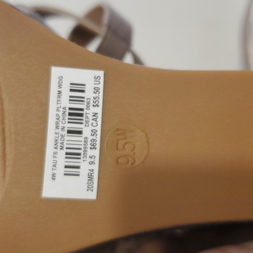 Torrid Taupe Faux Suede Ankle Wrap Wedge Sandal Size 9.5W NWT'S - Picture 11 of 12